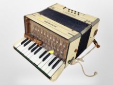 A Hohner Student I accordion.