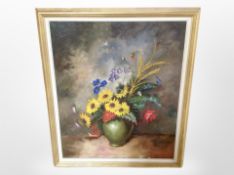H Hansen : Still life with flowers in a vase,