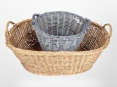 Two wicker baskets,