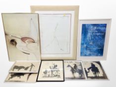 A group of contemporary pictures, Monet print,