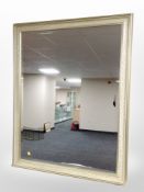 A contemporary bevelled overmantel mirror,