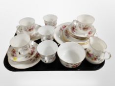 21 pieces of Queen Anne tea china.