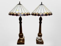 A pair of Tiffany style table lamps,