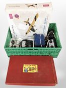 A box containing Meccano remote control plane in box, Meccano Transformer,