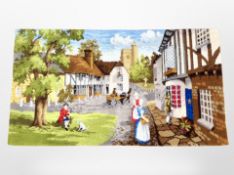 A continental machine made pictorial rug,