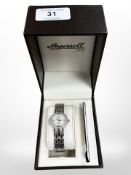 A lady's Ingersoll stainless steel and gold plated quartz wristwatch with mother of pearl dial