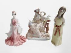 A Coalport Ladies of Fashion figure 'Sue', a Wedgwood Classical Collection figure 'Captivation',