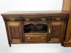 A Victorian walnut sideboard,