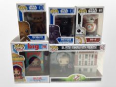 Three Funko Pop! Star Wars figures, boxed,