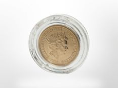 A 22ct gold 2020 commemorative gold coin, 1.99g.