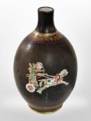 A Prattware vase, circa 1860, decorated with chariots and archers, height 28cm.
