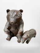 Two Black Forest carved wooden bears, tallest 11cm.