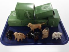 Six John Beswick dogs and dog groups, boxed.