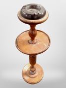 An oak and Bakelite smoker's stand,