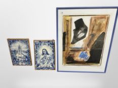 Danish school : A limited edition abstract colour print, indistinctly signed, 58cm x 77cm.