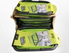 Six Pop collapsible plastic baskets.