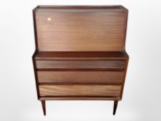 A White & Newton teak fall front bureau,