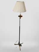 A brass standard lamp,