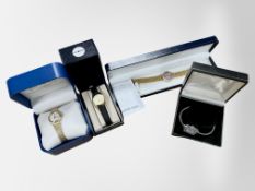 Four lady's quartz wristwatches by Gianni Vecci, Rotary, Sekonda and Avon.