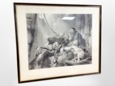 After Landseer, There's Life in the Old Dog Yet, monochrome engraving, published 1852,