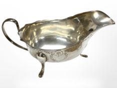 A silver sauce boat, Sheffield marks, length 17cm.