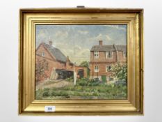 Jensen Syvenskev : Study of a vegetable garden, oil on canvas, 36cm x 29cm.