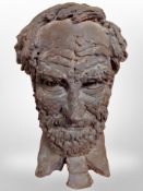 A 20th-century continental pottery bust of a man, height 29cm.