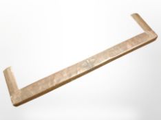 A 19th-century sheet copper fire curb, inner width 107cm.