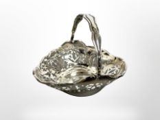 A silver miniature swing handled bon bon basket, Birmingham 1938.