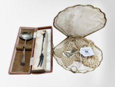 A costume pearl necklace and choker, together with a 9ct gold ring set with a diamond,