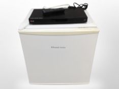 A Russell Hobbs bench-top freezer and an LG DVD player.