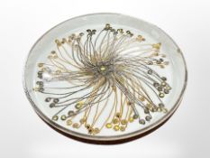 A Royal Copenhagen glazed pottery shallow dish, diameter 33cm.