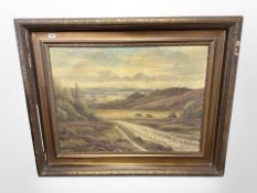 Jorgen Ejsing : Sheep on a hillside, oil on canvas, 88cm x 65cm.