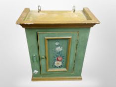 A 19th-century Scandinavian painted pine single-door wall cabinet, 55cm x 31cm x 63cm.