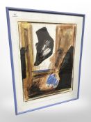 A Continental abstract colour print, indistinctly signed and numbered 52/120, 58 cm x 76 cm.