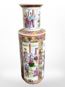 A 20th-century Cantonese porcelain vase, height 46cm.