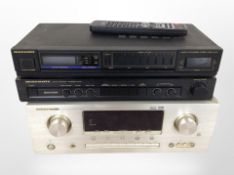 Three Marantz Hi-Fi separates comprising stereo tuner ST151L, surround processor, RV351,