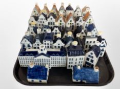 A collection of KLM Bols decanters,