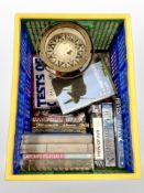 A crate containing brass-cased ship's compass and a quantity of volumes, some relating to aircraft,