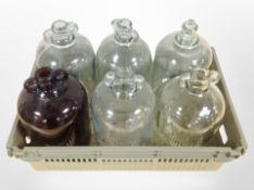 Six glass demi johns