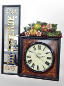 A contemporary rectangular mirror with 'Brasserie' in gilt lettering 74 cm x 20 cm together with a