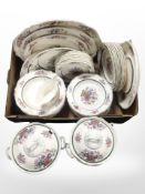 A box containing a quantity of Wedgwood Floral dinner china.