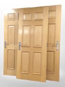 Three oak veneered fire doors,