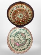 A 20th century Art pottery bowl and further plate,