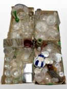 Four boxes of 20th century glass ware and ceramics,