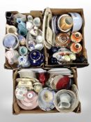 Three boxes of Danish ceramics including tea china, dinner wares, meat plates,