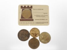 Five various American medals and tokens.