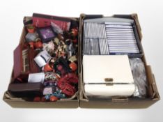 Two boxes of costume jewellery,