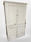 A Victorian painted pine press,