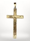 A 9ct gold crucifix pendant, total length 65mm. CONDITION REPORT: 15.7g.